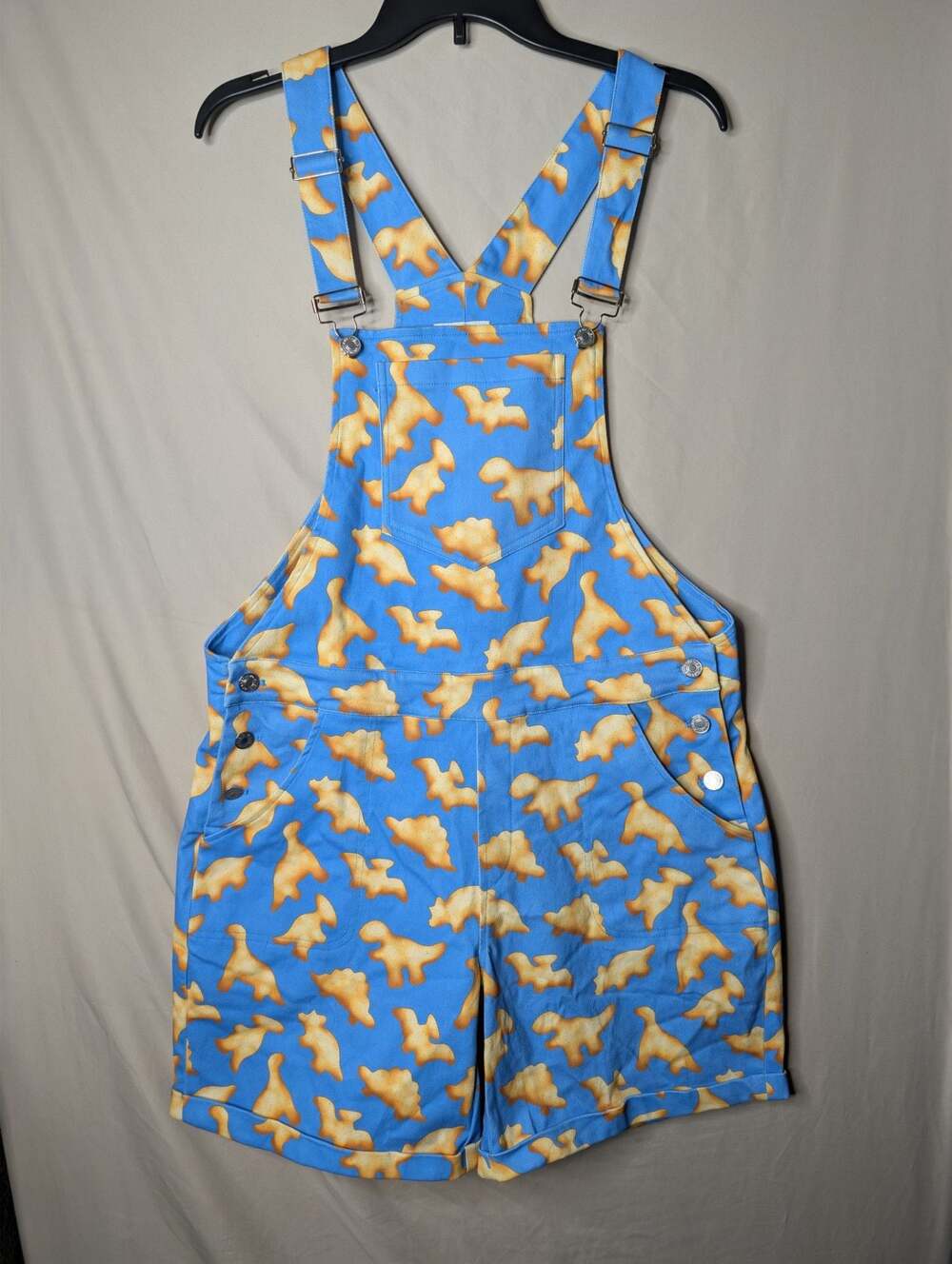 Crescent Creepers Dinosaur Nugget Print Shortalls